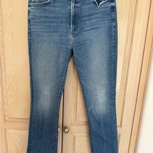 MOTHER Straight-Leg Jeans in Medium Blue Wash